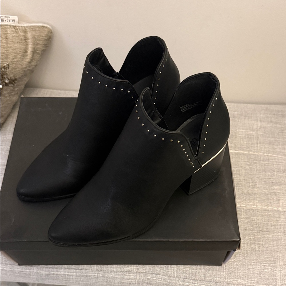 Chic Black Studded Ankle Booties